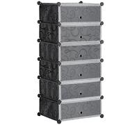 HOMCOM Meuble de rangement à chaussures modulable 6 cubes rectangulaires empilables - noir