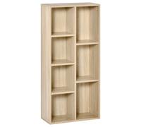 HOMCOM Meuble de rangement Bibliothèque étagère 7 cubes pour intérieur, salon, chambre - 50l x 24P x 106H cm, bois naturel
