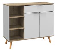 HOMCOM Meuble de rangement buffet cuisine 1 tiroir 1 placard double porte 3 étagères réglables 95 x 35 x 85 cm blanc
