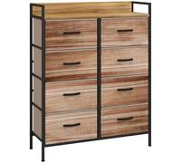 HOMCOM Meuble de Rangement commode 8 tiroirs en tissu amovibles, étagère supérieure et cadre acier 79L x 29l x 101H cm
