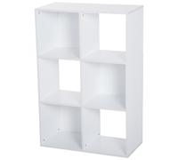 HOMCOM Meuble de Rangement Etagère de Rangement Bibliothèque 3 Caisers et 3 Placards 62 x 30 x 92 cm Blanc