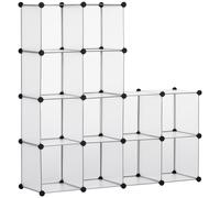 HOMCOM Meuble de rangement modulable, 16 cubes, meuble à chaussures, vêtements, livres, jouets, blanc