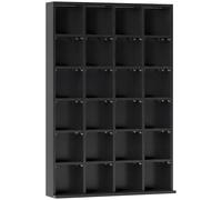 HOMCOM Meuble de rangement multimédia 480 CD/ 312 DVD - bibliothèque en bois avec étagères réglables, 89 x 130,5 cm, noir