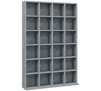 HOMCOM Meuble de rangement multimédia 480 CD/ 312 DVD - bibliothèque en bois avec étagères réglables, 89 x 130,5 cm, gris