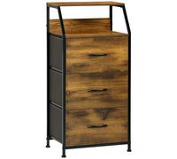 HOMCOM Meuble de rangement style industriel commode 3 tiroirs en tissu amovibles et 2 étagères - 44 x 29 x 92 cm - bois et métal