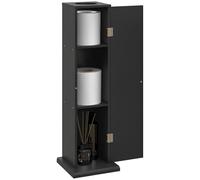 Support papier toilette - porte-papier toilette - armoire pour papier toilette - 3 niveaux + sortie papier MDF noir Noir G