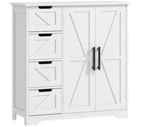 HOMCOM Meuble de Salle de Bain 4 Tiroirs Placard 81,2 x 30 x 83,8 cm Blanc | Meuble de Rangement, Armoire Salle de Bain, Étagère Réglable, pour Salon,Petits Espaces