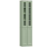 HOMCOM Meuble de Salle de Bain 6 niveaux, Meuble de Rangement avec 4 Portes à Fermeture Douce et Étagères Réglables, Vert