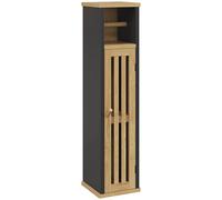 HOMCOM Meuble de salle de bain avec support papier toilette rangement avec barre amovible 2 Niveaux + Sortie Papier MDF Bambou