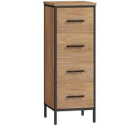HOMCOM Meuble de salle de bain étroit avec 4 tiroirs 30x30x82 cm Chêne
