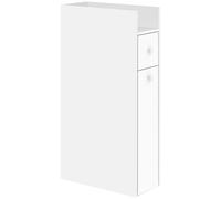 HOMCOM Meuble de Salle de Bain Gain de Place, 3 Niveaux avec Tiroirs et Roulettes, Blanc