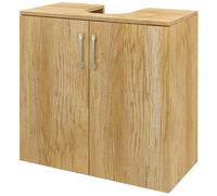 HOMCOM Meuble de Salle de Bain Sottolavabo Suspendu à 2 Portes avec 2 Étagères en Bois, Couleur Naturelle