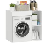 Meuble machine à laver et sèche-linge - HOMCOM - 2 compartiments ouverts - panneau de particules - 96 x 60 x 90,5 cm - blanc