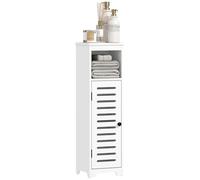 HOMCOM Meuble Salle de Bain Armoire 4 Niveaux 22 x 20 x 75 cm Blanc
