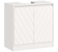 HOMCOM Meuble Salle de Bain sous Lavabo - Meuble sous-Vasque - Placard 2 Portes avec étagère - dim. 60L x 30l x 59,8H cm - Panneaux Particules Blanc