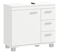 HOMCOM Meuble sous lavabo Salle de Bain 3 Tiroirs 70 x 30 x 64 cm Blanc | Porte à Fermeture Amortie, Armoire sous Lavabo, Style Moderne