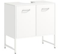 Meuble sous lavabo - HOMCOM - 2 portes à fermeture douce et étagère réglable - panneaux de particules - 60 x 33 x 60,5 cm - blanc