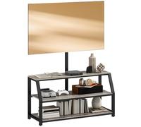 HOMCOM Meuble TV 110 cm avec Support pour Téléviseurs 72 Pouces, Gris | Meuble Télé, 2 Étagères Ouvertes, Cadre en Métal, Banc TV, pour Salon, Chambre