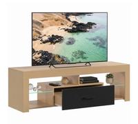 HOMCOM Meuble TV 140 cm avec Tiroir pour Téléviseur 65 Pouces Chêne