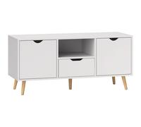 HOMCOM Meuble TV Banc TV Buffet bas Meuble de rangement sur pied avec 2 placards en Bois pour Chambre Salon