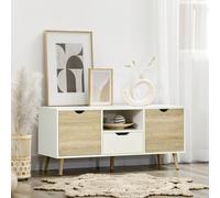 HOMCOM Meuble TV Banc TV Buffet bas Meuble de rangement sur pied avec 2 placards en Bois pour Chambre Salon 110 x 40 x 50 cm Description:Améliorez votre salon et votre espace de divertissement avec ce