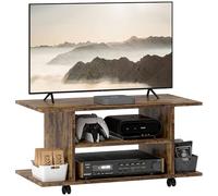 HOMCOM Meuble TV Moderne Rangement Étagères Table Mobile Brun Rustique | Meubles de chambre, Bibliothèque, Étagère