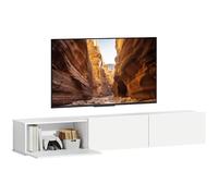 HOMCOM Meuble TV Mural Bas 180 cm pour TV jusqu'à 82 Pouces Blanc