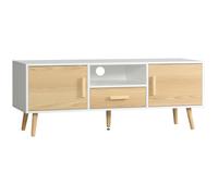 HOMCOM - Meuble TV - Panneaux de particules - 120x37x45.5cm - Bois naturel