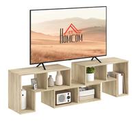 HOMCOM Meuble TV pour téléviseur jusqu'à 75 Pouces Gris Effet Bois chêne | Unité TV combinable librement avec étagères de rangement, centre de divertissement extensible pour salon