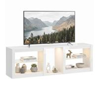 HOMCOM Meuble TV pour TV jusqu'à 75" LED 160x35x52cm Blanc