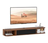 HOMCOM Meuble TV Suspendu 120 cm pour Téléviseur 50 Pouces Noyer