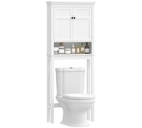 HOMCOM Meuble WC Dessus de Toilette Placard 2 Portes 70 x 20 x 175 cm Blanc
