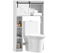 Meuble de rangement au-dessus des toilettes - HOMCOM - Meuble étagère dessus WC - blanc