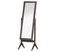 HOMCOM Miroir à Pied Inclinaison réglable miroir de sol Pleine Longueur Dressing Chambre salon dim. 47L x 46l x 148H cm MDF Brun foncé
