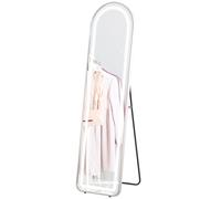 HOMCOM Miroir complet arqué miroir pleine longueur LED 3 couleurs lumière réglables fonction mémoire 150 x 40 cm argent