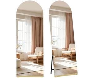 HOMCOM Miroir complet incurvé sans cadre en bois pour salon, chambre, couloir, entrée 160 x 50 cm