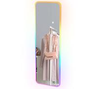 HOMCOM Miroir de Pied Entier avec Lumières LED 120x40 cm Miroir Mural avec Éclairage de 7 Couleurs RGB et Fonction de Mémoire