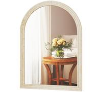 HOMCOM Miroir de Salle avec Arche et Bord Cannele, en Verre et Polystyrène, 60x2x90 cm, Beige