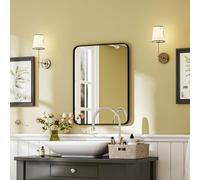 HOMCOM Miroir de salle de bain 60 x 80 cm en verre miroir mural moderne noir