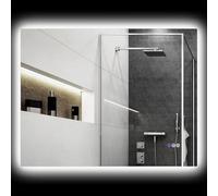 HOMCOM Miroir de salle de bain avec éclairage LED 80x60cm, Miroir de salle de bain rétro-éclairé réversible avec cadre, anti-buée, 3 températures de couleur, dimmable, mémoire, en verre et alliage