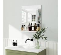 Miroir de salle de bain - HOMCOM - avec étagère de rangement - pour salon, chambre - 50 x 12 x 60 cm - blanc