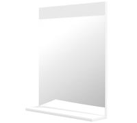 HOMCOM Miroir de salle de bain miroir mural avec étagère de rangement pour salon chambre 50 x 12 x 60 cm blanc