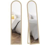 Miroir de sol arqué - HOMCOM - pleine longueur - cadre en effet imitation pierre - pour salon chambre - 40 x 160 cm - beige