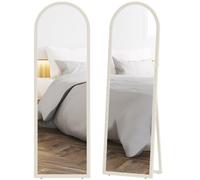 Miroir de sol arqué - HOMCOM - pleine longueur - cadre en effet imitation pierre - pour salon chambre - 50 x 160 cm - blanc