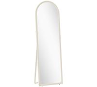 HOMCOM Miroir de sol arqué pleine longueur miroir sur pied cadre en effet imitation pierre pour salon chambre 50 x 160 cm blanc