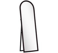 HOMCOM Miroir de sol arqué pleine longueur miroir sur pied cadre en effet imitation pierre pour salon chambre 53x163cm marron