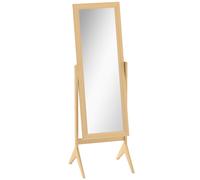 HOMCOM Miroir en pied grand miroir de sol inclinaison réglable pour dressing chambre 47 x 46 x 148 cm en chêne