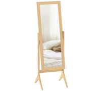 HOMCOM Miroir en pied grand miroir de sol inclinaison réglable pour dressing chambre 47 x 46 x 148 cm en chêne BEIGE