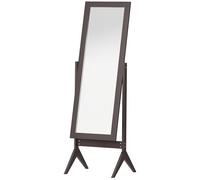 HOMCOM Miroir à Pied Inclinaison réglable miroir de sol Pleine Longueur Dressing Chambre salon dim. 47L x 46l x 148H cm MDF Brun foncé