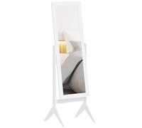 HOMCOM Miroir en Pied Inclinaison Réglable 47L x 46l x 148H cm Blanc | Grand Miroir de Sol, pour Dressing Chambre